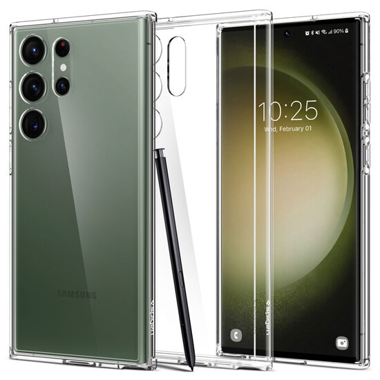 Spigen - Ultra Hybrid Backcover voor Samsung Galaxy S23 Ultra - Transparent