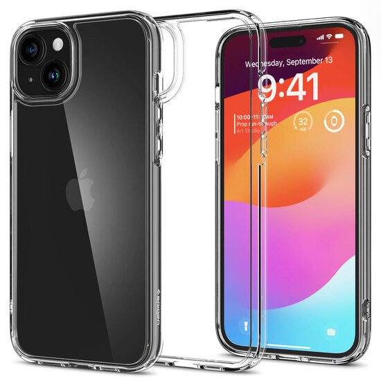 Spigen - Ultra Hybrid Backcover voor Apple iPhone 15 - Crystal Clear