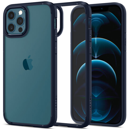Spigen - Ultra Hybrid Backcover voor Apple iPhone 12 (Pro) - Dark Blue