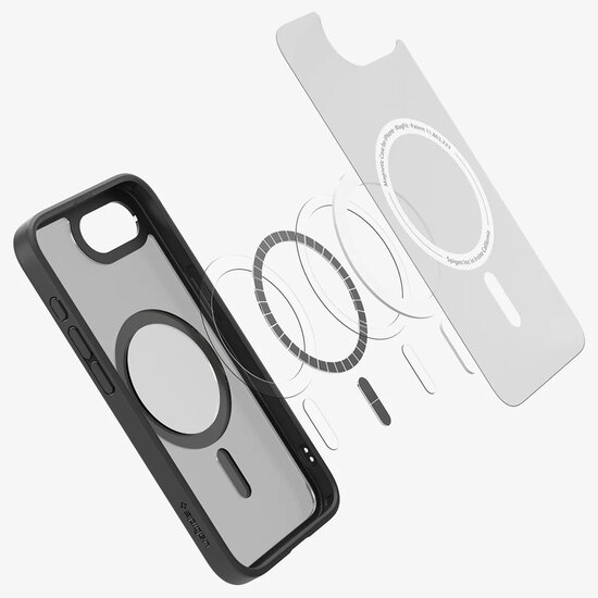 Spigen - Ultra Hybrid Backcover MagSafe voor Apple iPhone 16e - Frost Black