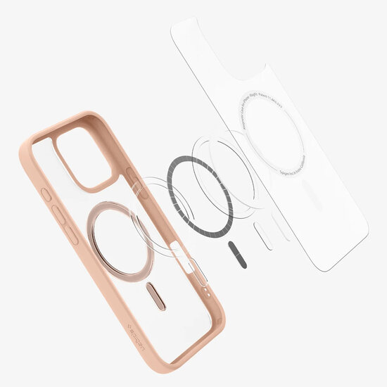 Spigen - Ultra Hybrid Backcover MagSafe voor Apple iPhone 16 Pro Max - Rose Titanium