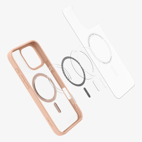 Spigen - Ultra Hybrid Backcover MagSafe voor Apple iPhone 16 Pro - Rose Titanium