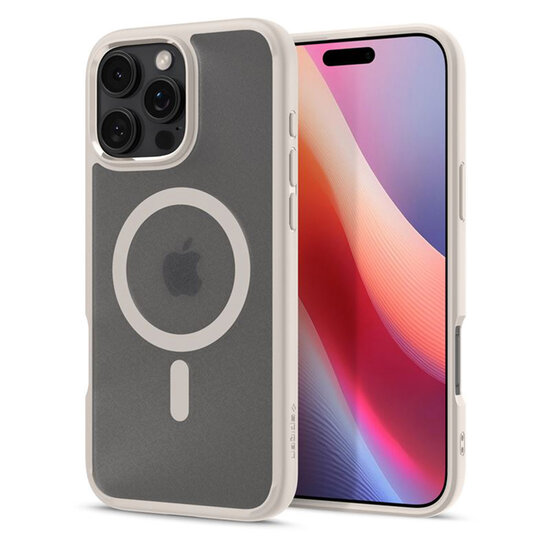 Spigen - Ultra Hybrid Backcover MagSafe voor Apple iPhone 16 Pro - Frost Natural Titanium