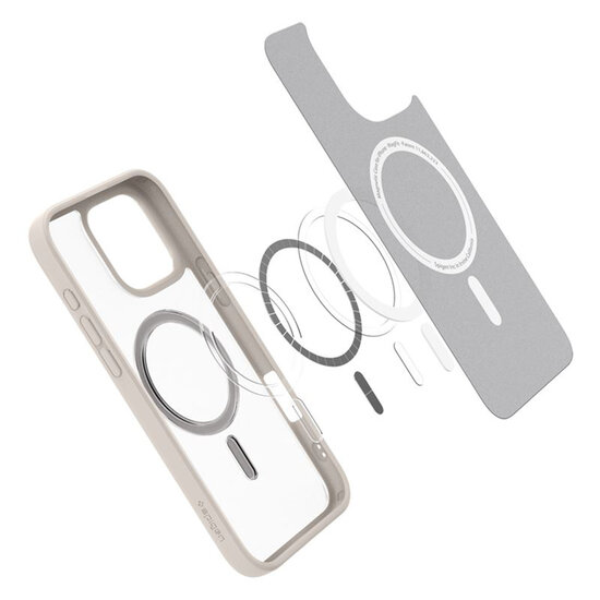 Spigen - Ultra Hybrid Backcover MagSafe voor Apple iPhone 16 Pro - Frost Natural Titanium