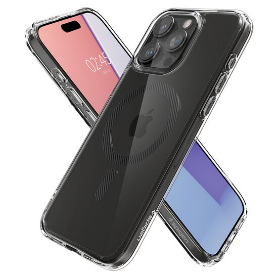 Spigen - Ultra Hybrid Backcover MagSafe voor Apple iPhone 15 Pro - Carbon Fiber