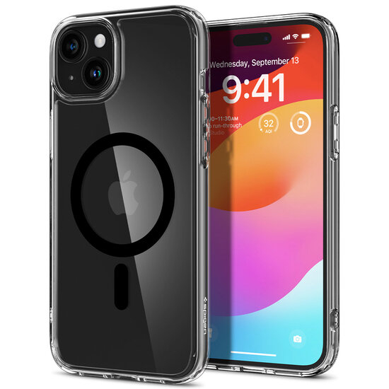 Spigen - Ultra Hybrid Backcover MagSafe voor Apple iPhone 15 - Black