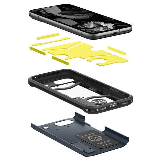 Spigen - Tough Armor Backcover voor Google Pixel 8a - Metal Slate