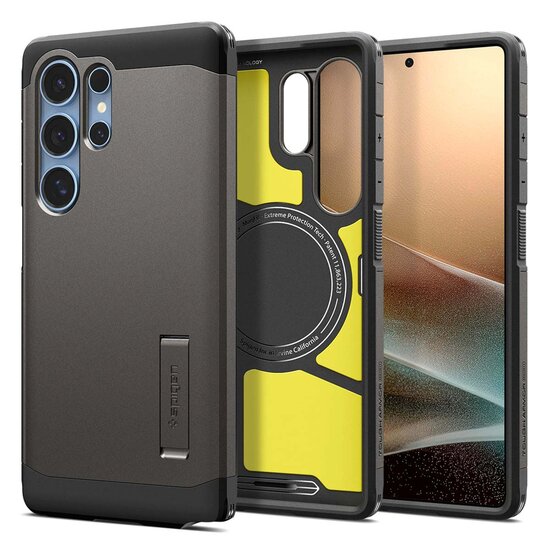 Spigen - Tough Armor Backcover MagSafe voor Samsung Galaxy S25 Ultra - Gunmetal