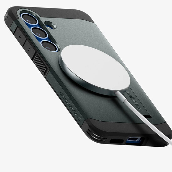 Spigen - Tough Armor Backcover MagSafe voor Samsung Galaxy S25 Plus - Abyss Green