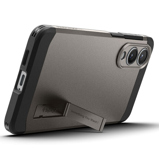 Spigen - Tough Armor Backcover MagSafe voor Samsung Galaxy S25 Edge - Gunmetal