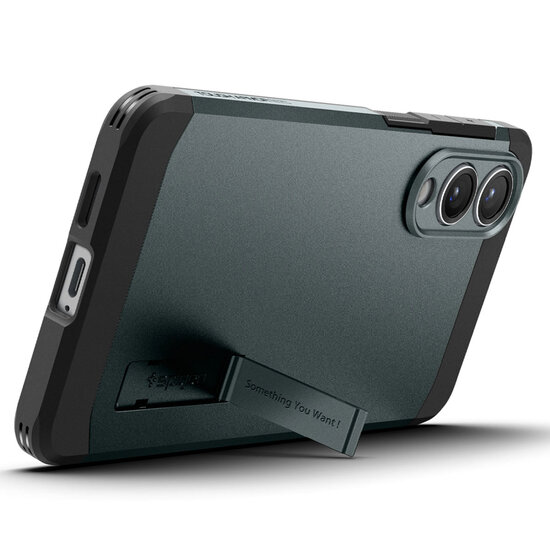 Spigen - Tough Armor Backcover MagSafe voor Samsung Galaxy S25 Edge - Abyss Green