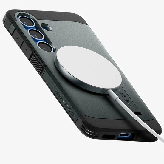 Spigen - Tough Armor Backcover MagSafe voor Samsung Galaxy S25 - Abyss Green