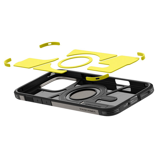 Spigen - Tough Armor Backcover MagSafe voor Apple iPhone 16 Pro - Gunmetal