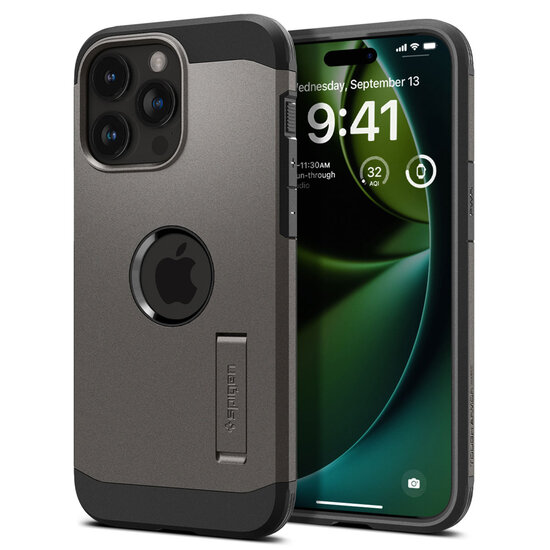 Spigen - Tough Armor Backcover MagSafe voor Apple iPhone 15 Pro - Gunmetal