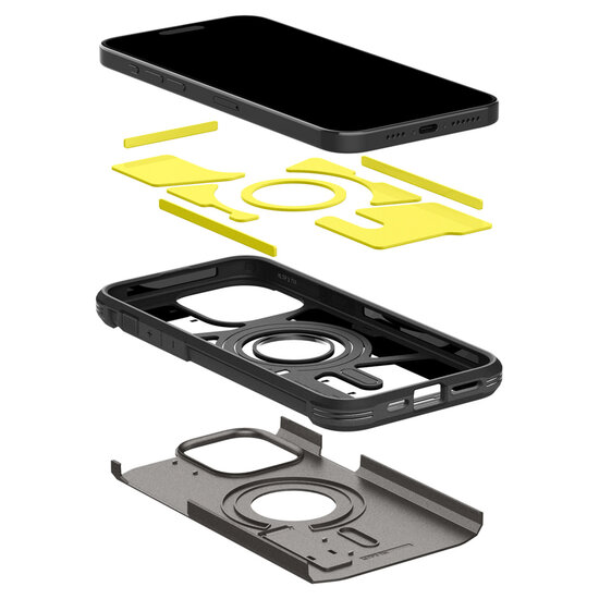 Spigen - Tough Armor Backcover MagSafe voor Apple iPhone 15 Pro - Gunmetal