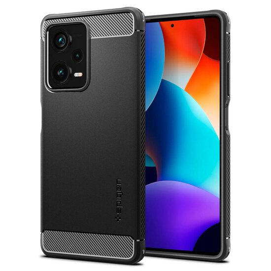 Spigen - Rugged Armor Backcover voor Xiaomi Redmi Note 12 Pro - Black