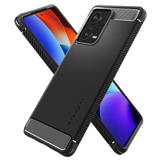 Spigen - Rugged Armor Backcover voor Xiaomi Redmi Note 12 Pro - Black