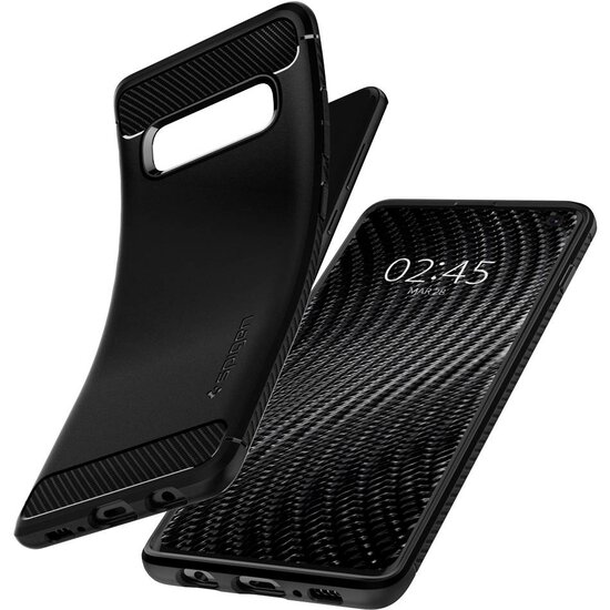 Spigen - Rugged Armor Backcover voor Samsung Galaxy S10 - Black