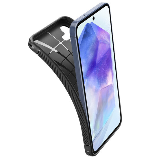 Spigen - Rugged Armor Backcover voor Samsung Galaxy A55 - Matte Black