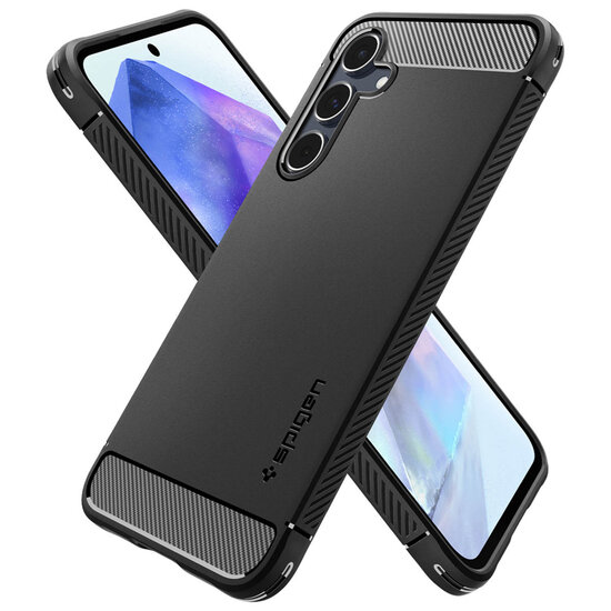 Spigen - Rugged Armor Backcover voor Samsung Galaxy A55 - Matte Black