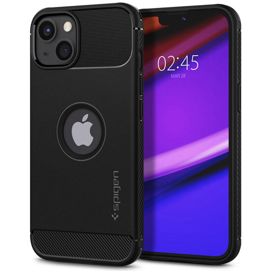 Spigen - Rugged Armor Backcover voor Apple iPhone 13 - Black