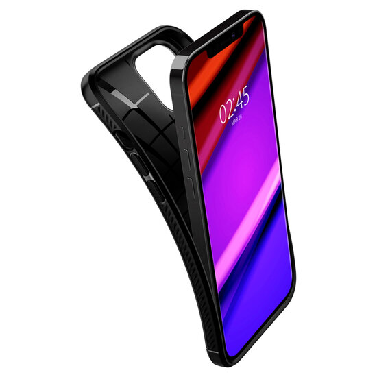 Spigen - Rugged Armor Backcover voor Apple iPhone 12 (Pro) - Black