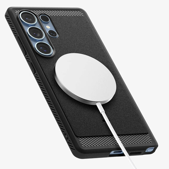 Spigen - Rugged Armor Backcover MagSafe voor Samsung Galaxy S25 Ultra - Matte Black