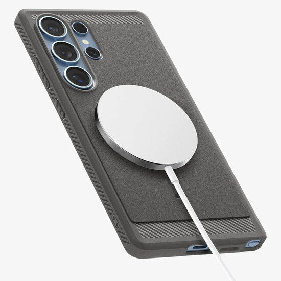 Spigen - Rugged Armor Backcover MagSafe voor Samsung Galaxy S25 Ultra - Marble Grey