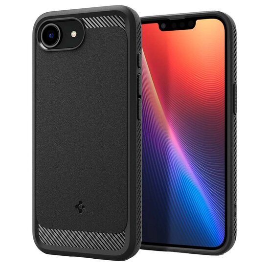 Spigen - Rugged Armor Backcover MagSafe voor Apple iPhone 16e - Matte Black