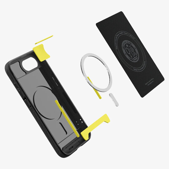 Spigen - Rugged Armor Backcover MagSafe voor Apple iPhone 16e - Matte Black