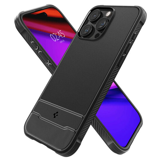 Spigen - Rugged Armor Backcover MagSafe voor Apple iPhone 15 Pro Max - Black