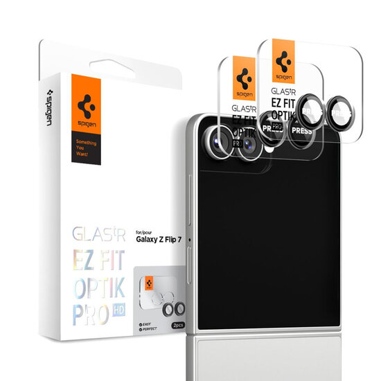 Spigen - GLAStR EZ Fit Optik Pro Camera Protector 2 Pack voor Samsung Galaxy Z Flip 7 - Black