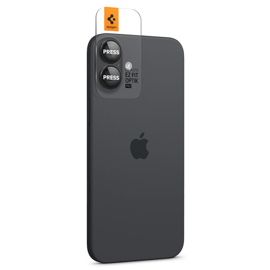 Spigen - GLAStR EZ Fit Optik Pro Camera Protector 2 Pack voor Apple iPhone 16 / 16 Plus - Black