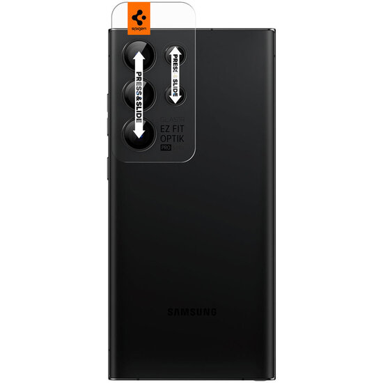 Spigen - GLAStR Camera Protector Glas 2 Pack voor Samsung Galaxy S23 Ultra - Black