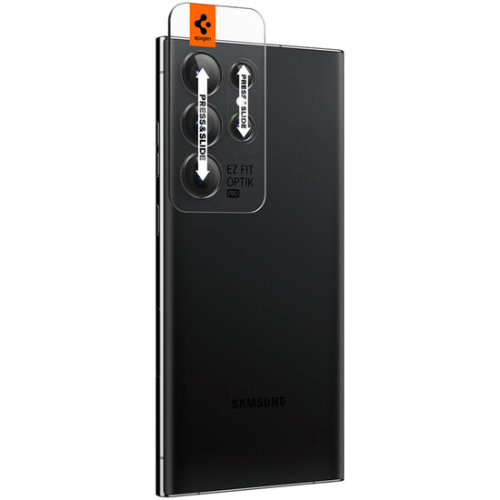 Spigen - GLAStR Camera Protector Glas 2 Pack voor Samsung Galaxy S23 Ultra - Black