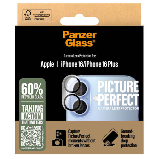 PanzerGlass - PicturePerfect Camera Lens Protector voor Apple iPhone 16 / 16 Plus - Transparent