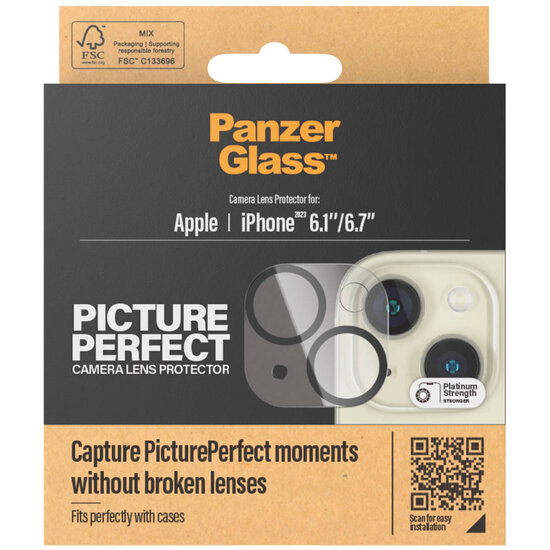 PanzerGlass - Camera Protector voor Apple iPhone 15 / 15 Plus - Transparent