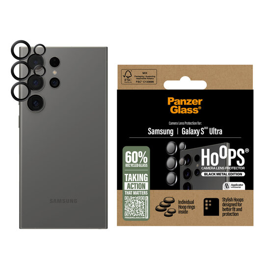 PanzerGlass - Camera Protector Hoops Optic Rings voor Samsung Galaxy S25 Ultra - Black
