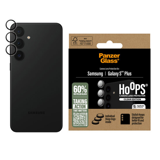 PanzerGlass - Camera Protector Hoops Optic Rings voor Samsung Galaxy S25 Plus - Transparent