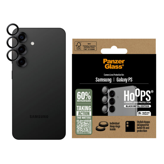 PanzerGlass - Camera Protector Hoops Optic Rings voor Samsung Galaxy S25 Edge - Black