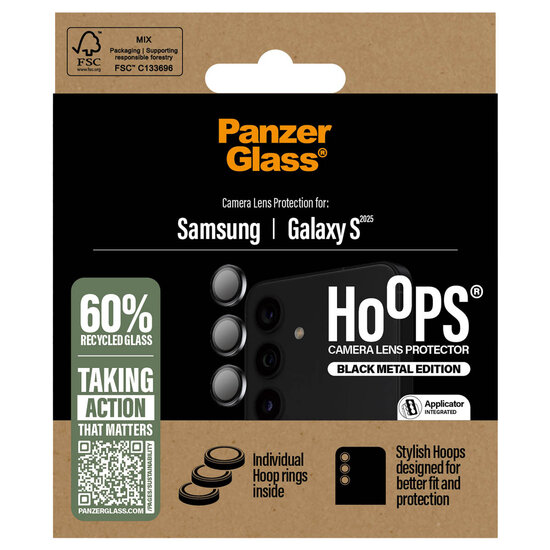 PanzerGlass - Camera Protector Hoops Optic Rings voor Samsung Galaxy S25 - Black