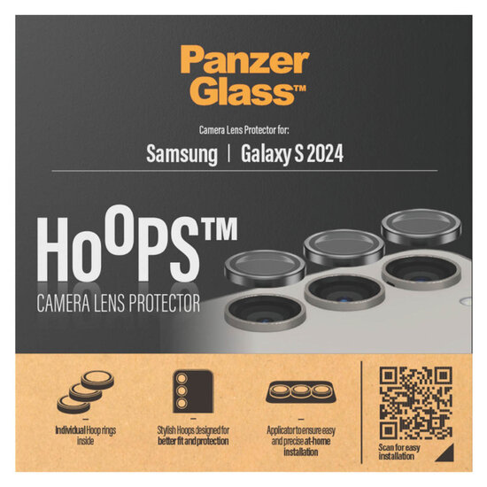 PanzerGlass - Camera Protector Hoops Optic Rings voor Samsung Galaxy S24 - Black