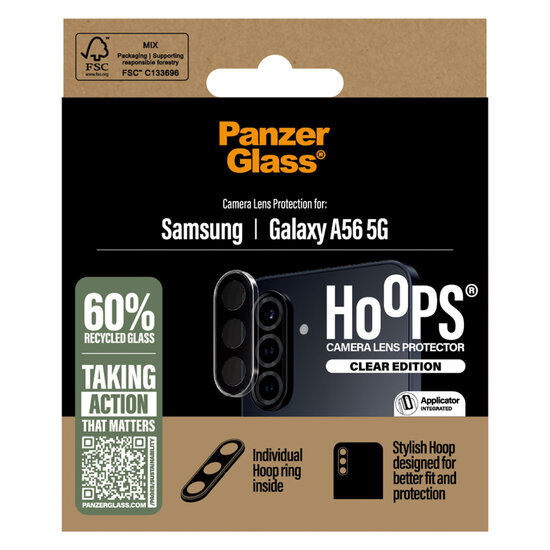 PanzerGlass - Camera Protector Hoops Optic Rings voor Samsung Galaxy A56 - Transparent