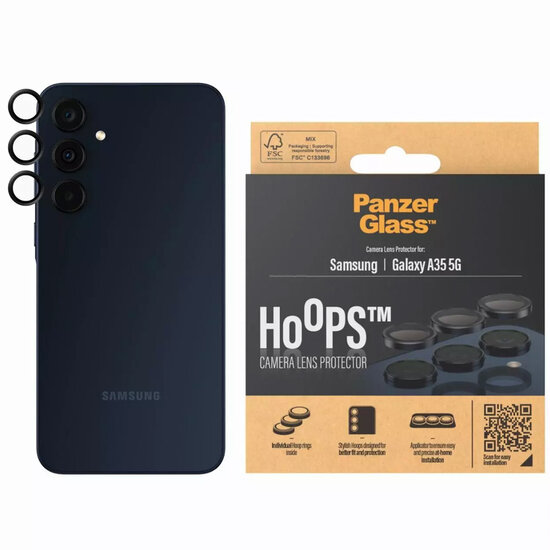 PanzerGlass - Camera Protector Hoops Optic Rings voor Samsung Galaxy A35 - Black