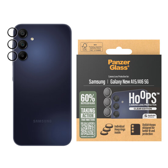 PanzerGlass - Camera Protector Hoops Optic Rings voor Samsung Galaxy A16 4G/5G - Transparent