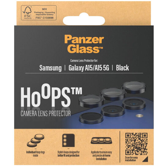 PanzerGlass - Camera Protector Hoops Optic Rings voor Samsung Galaxy A15 (5G) - Black
