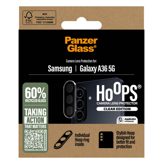 PanzerGlass - Camera Protector Hoops Optic Rings voor de Samsung Galaxy A35 - Transparent