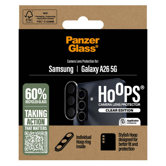PanzerGlass - Camera Protector Hoops Optic Rings voor de Samsung Galaxy A26 - Transparent