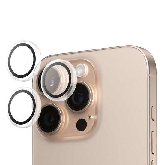 PanzerGlass - Camera Protector Hoops Optic Rings voor Apple iPhone 16 Pro / 16 Pro Max - Transparent