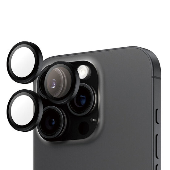 PanzerGlass - Camera Protector Hoops Optic Rings voor Apple iPhone 16 Pro / 16 Pro Max - Black